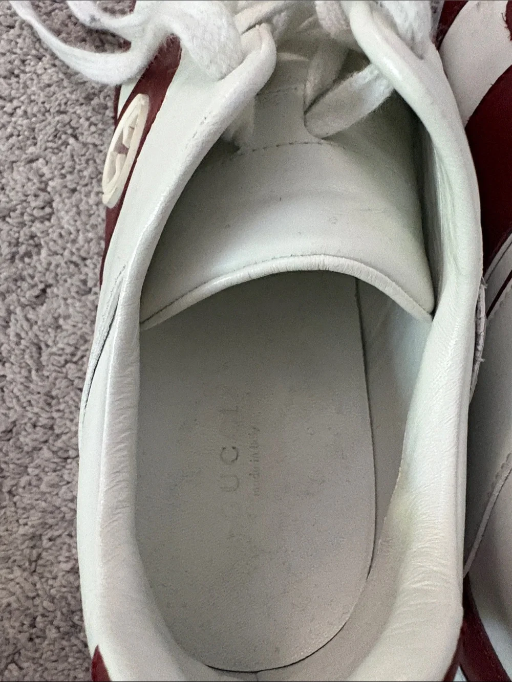 Gucci Miro Soft Rosso GC Red White Low-Top Leather Sneakers 39